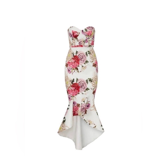 Elle Zeitoune Dresses & Skirts - Elle Zeitoune Gorgeous Floral Satin Dress S